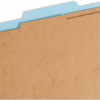FasTab Hanging Pressboard Classification Folders, 2 Dividers, Letter Size, Blue