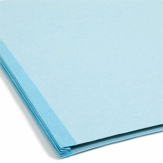 FasTab Hanging Pressboard Classification Folders, 2 Dividers, Letter Size, Blue