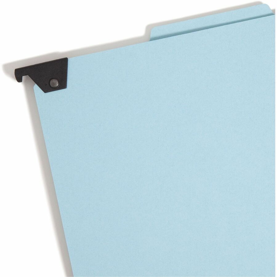 FasTab Hanging Pressboard Classification Folders, 2 Dividers, Letter Size, Blue