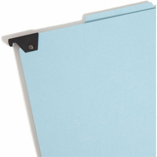 FasTab Hanging Pressboard Classification Folders, 2 Dividers, Letter Size, Blue