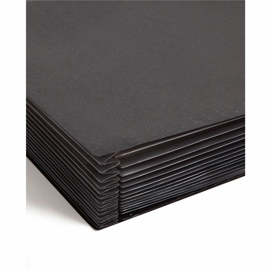 Smead Letter Expanding File - 8 1/2" x 11" - 7/8" Expansion - 13 Pocket(s) - 12 Divider(s) - Polypropylene - Black - 1 Each