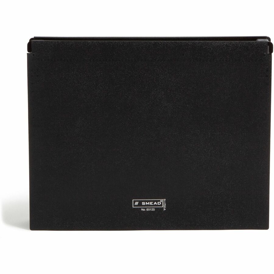 Smead Letter Expanding File - 8 1/2" x 11" - 7/8" Expansion - 13 Pocket(s) - 12 Divider(s) - Polypropylene - Black - 1 Each