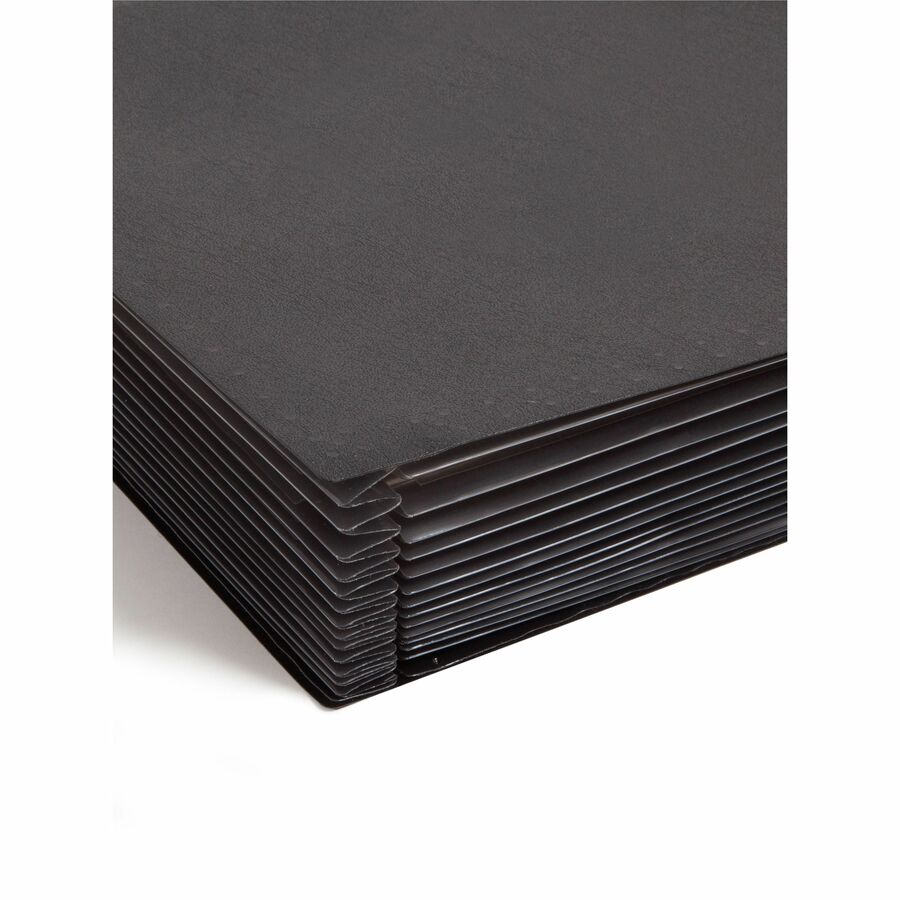 Smead Letter Expanding File - 8 1/2" x 11" - 7/8" Expansion - 13 Pocket(s) - 12 Divider(s) - Polypropylene - Black - 1 Each