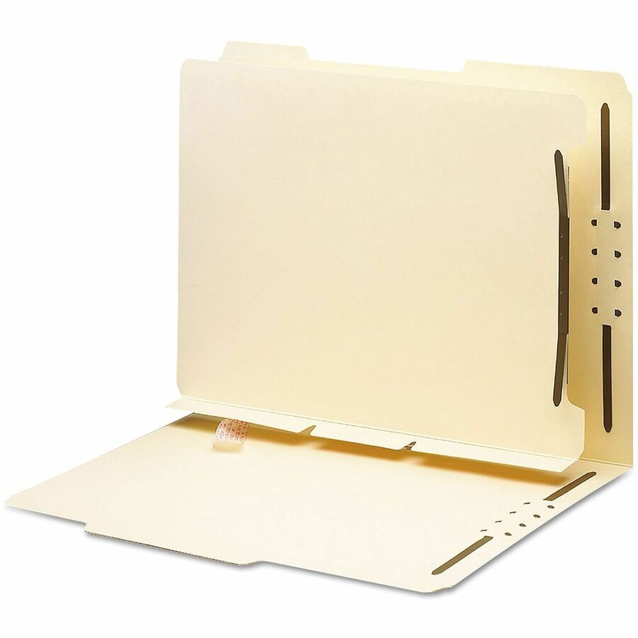 Self-Adhesive Folder Dividers with Twin-Prong Fasteners for Top/End Tab Folders, 1 Fastener, Letter Size, Manila, 25/Pack