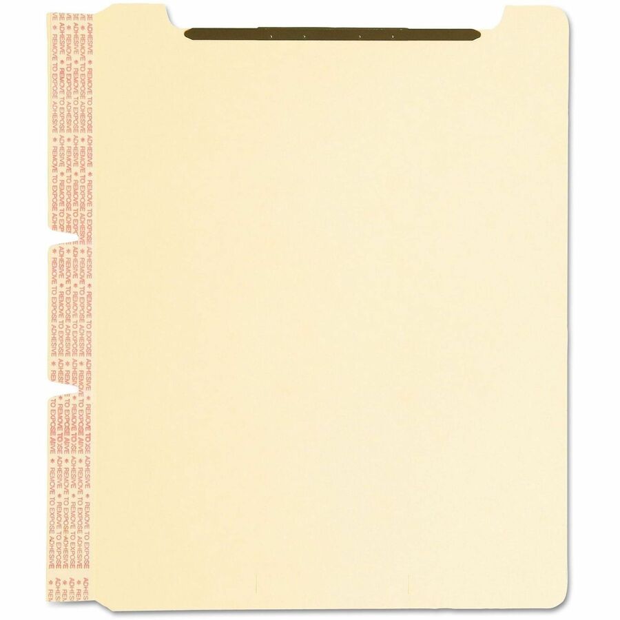 Self-Adhesive Folder Dividers with Twin-Prong Fasteners for Top/End Tab Folders, 1 Fastener, Letter Size, Manila, 25/Pack