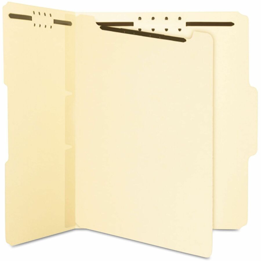 Self-Adhesive Folder Dividers with Twin-Prong Fasteners for Top/End Tab Folders, 1 Fastener, Letter Size, Manila, 25/Pack
