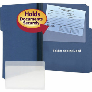 Self-Adhesive Poly Pockets, Top Load, 9 x 5.56, Clear, 100/Box