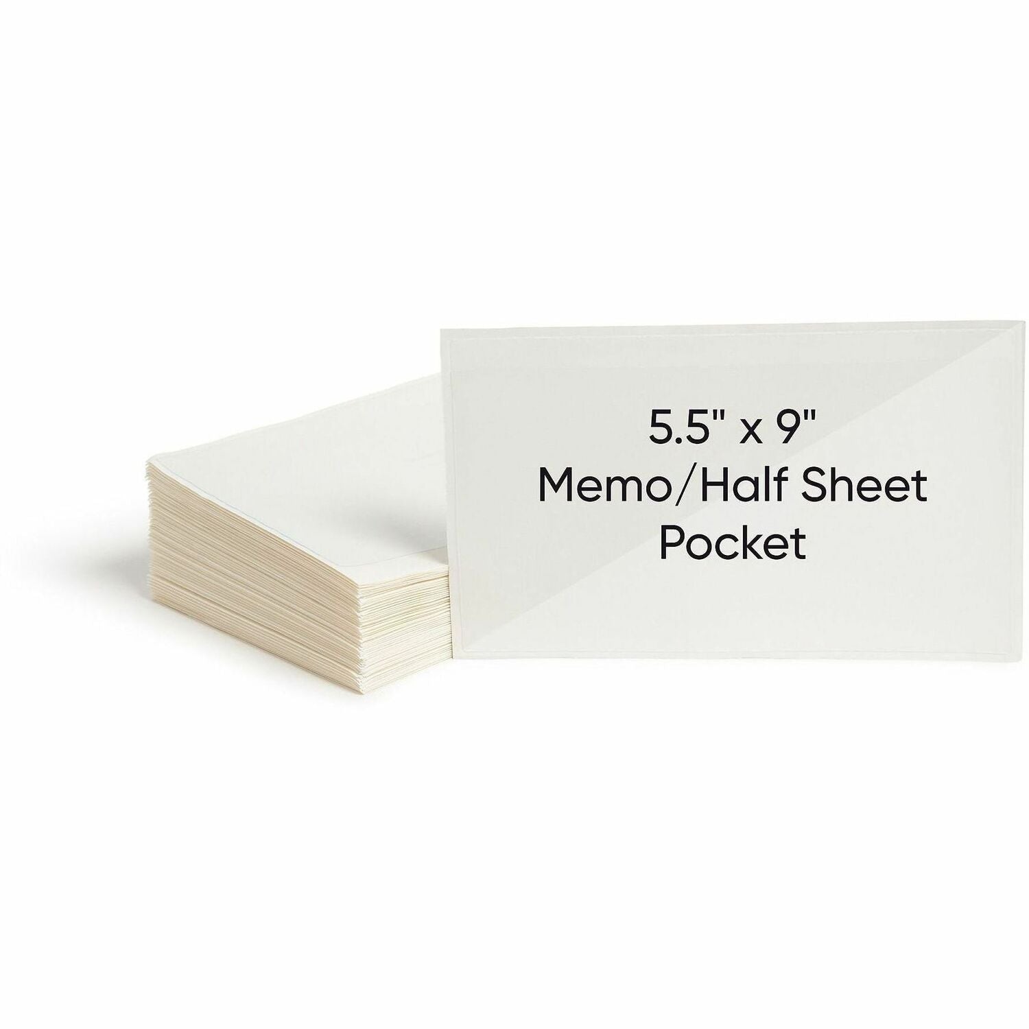 Self-Adhesive Poly Pockets, Top Load, 9 x 5.56, Clear, 100/Box