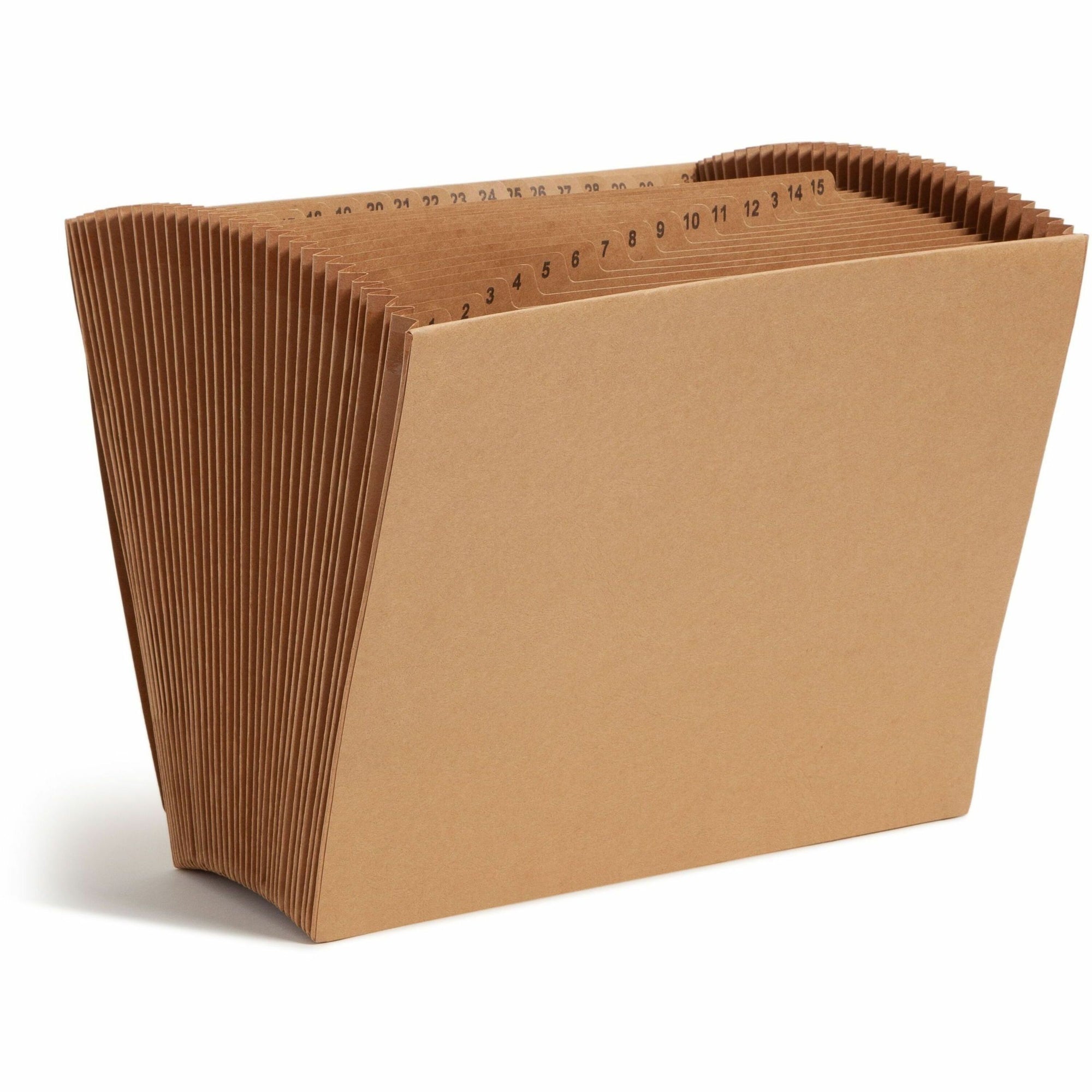 Indexed Expanding Kraft Files, 31 Sections, Elastic Cord Closure, 1/15-Cut Tabs, Letter Size, Kraft