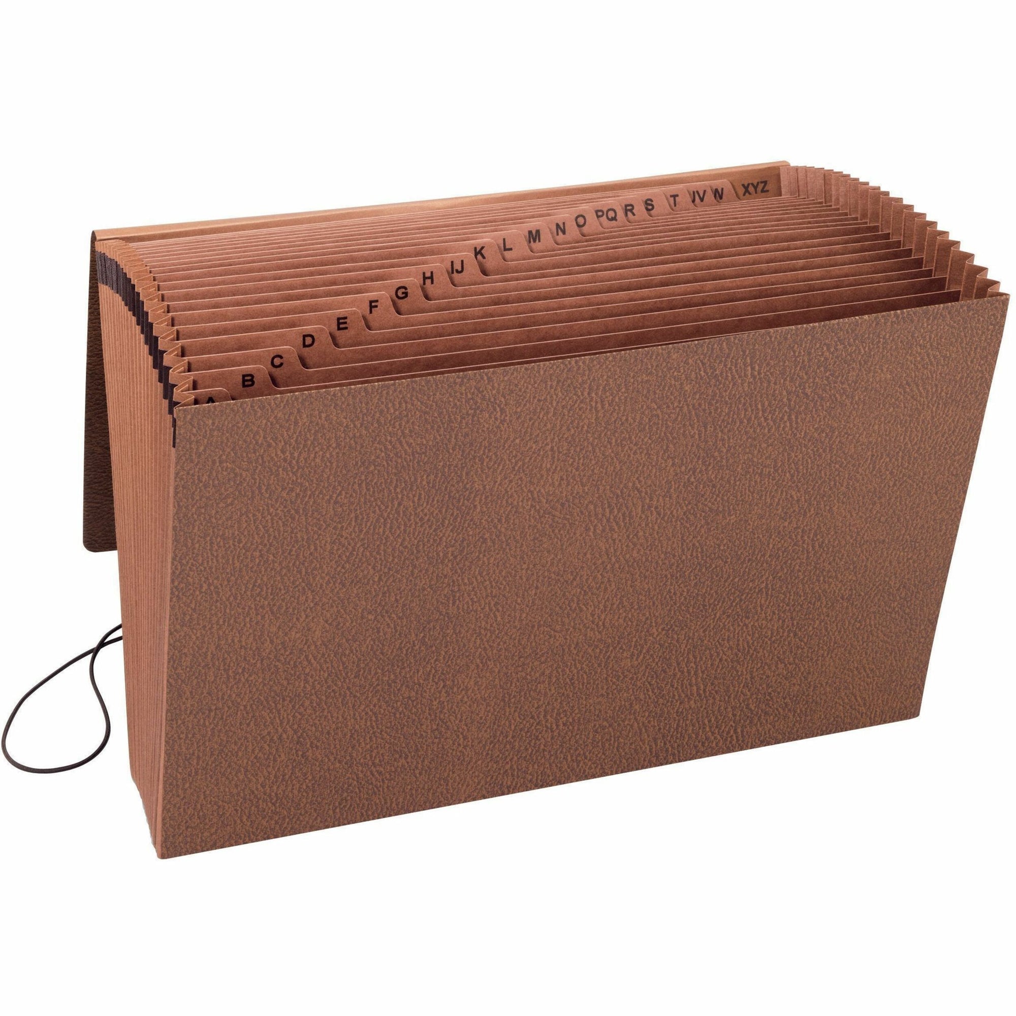 TUFF Expanding Wallet, 21 Sections, Elastic Cord Closure, 1/21-Cut Tabs, Legal Size, Redrope