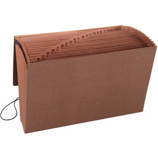 TUFF Expanding Wallet, 21 Sections, Elastic Cord Closure, 1/21-Cut Tabs, Legal Size, Redrope