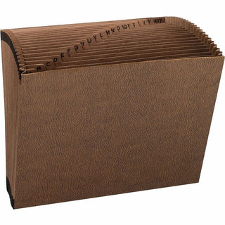 TUFF Expanding Open-Top Stadium File, 21 Sections, 1/21-Cut Tabs, Letter Size, Redrope