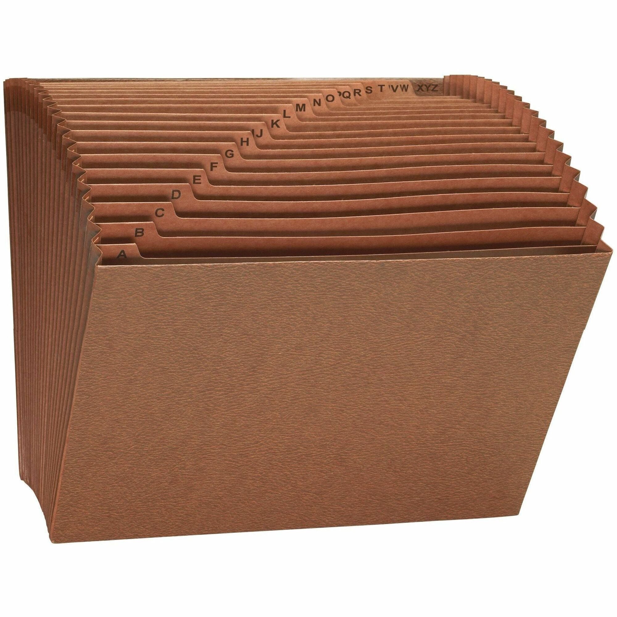 TUFF Expanding Open-Top Stadium File, 21 Sections, 1/21-Cut Tabs, Letter Size, Redrope