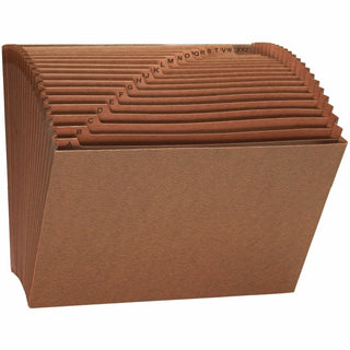 TUFF Expanding Open-Top Stadium File, 21 Sections, 1/21-Cut Tabs, Letter Size, Redrope