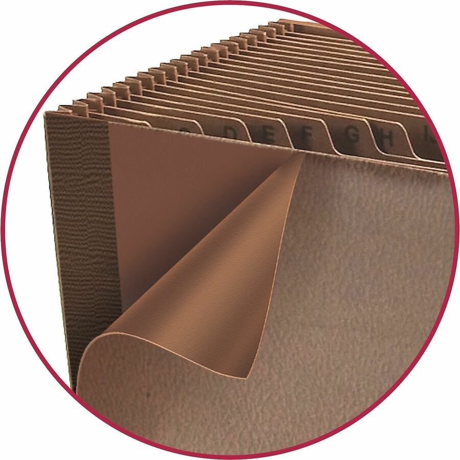 TUFF Expanding Open-Top Stadium File, 21 Sections, 1/21-Cut Tabs, Letter Size, Redrope