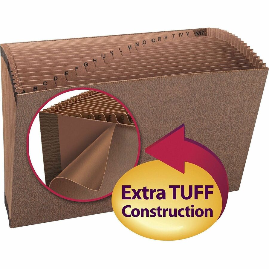 TUFF Expanding Open-Top Stadium File, 21 Sections, 1/21-Cut Tabs, Legal Size, Redrope
