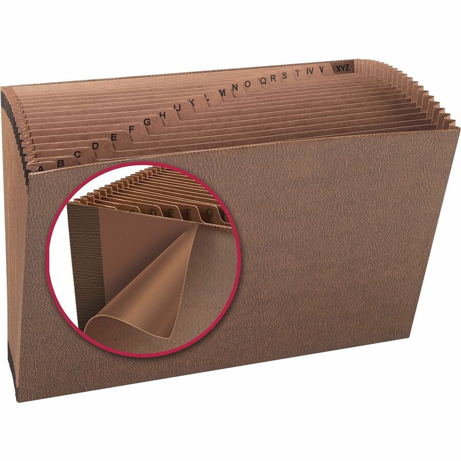 TUFF Expanding Open-Top Stadium File, 21 Sections, 1/21-Cut Tabs, Legal Size, Redrope