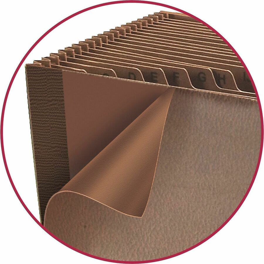 TUFF Expanding Open-Top Stadium File, 21 Sections, 1/21-Cut Tabs, Legal Size, Redrope