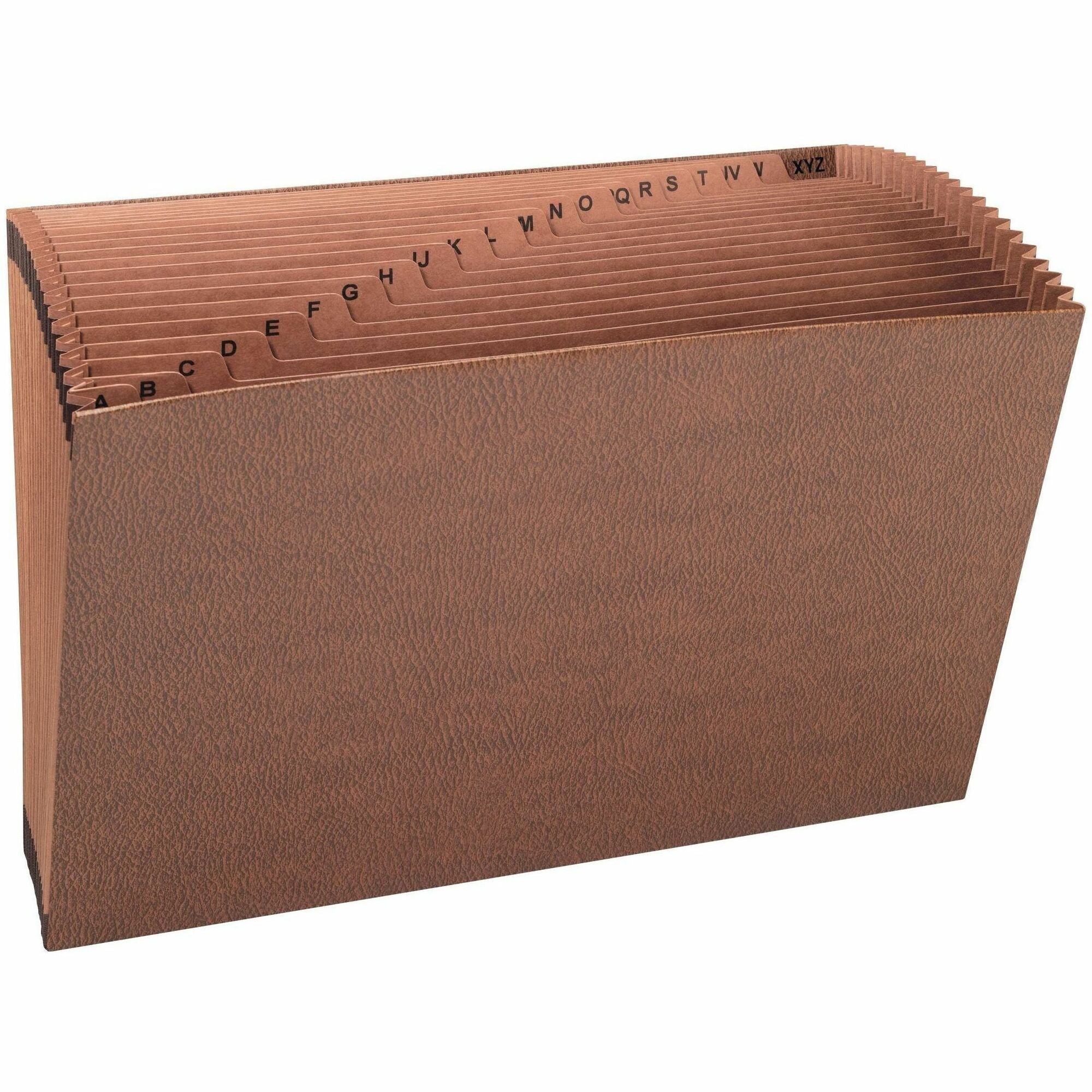 TUFF Expanding Open-Top Stadium File, 21 Sections, 1/21-Cut Tabs, Legal Size, Redrope