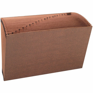 TUFF Expanding Open-Top Stadium File, 21 Sections, 1/21-Cut Tabs, Legal Size, Redrope
