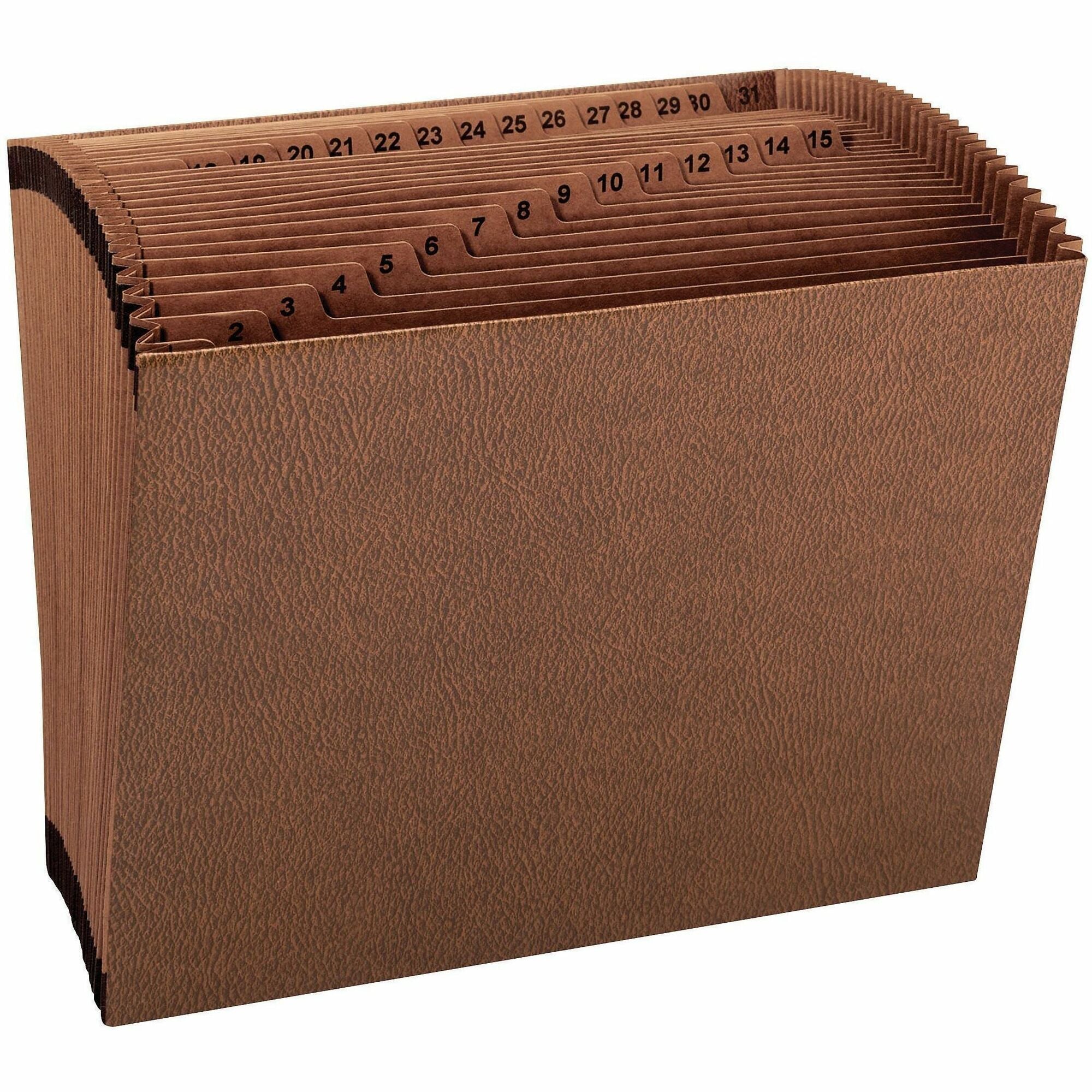TUFF Expanding Open-Top Stadium File, 31 Sections, 1/31-Cut Tabs, Letter Size, Redrope