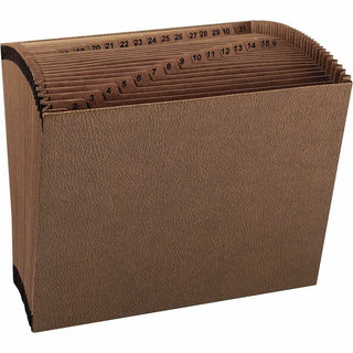 TUFF Expanding Open-Top Stadium File, 31 Sections, 1/31-Cut Tabs, Letter Size, Redrope