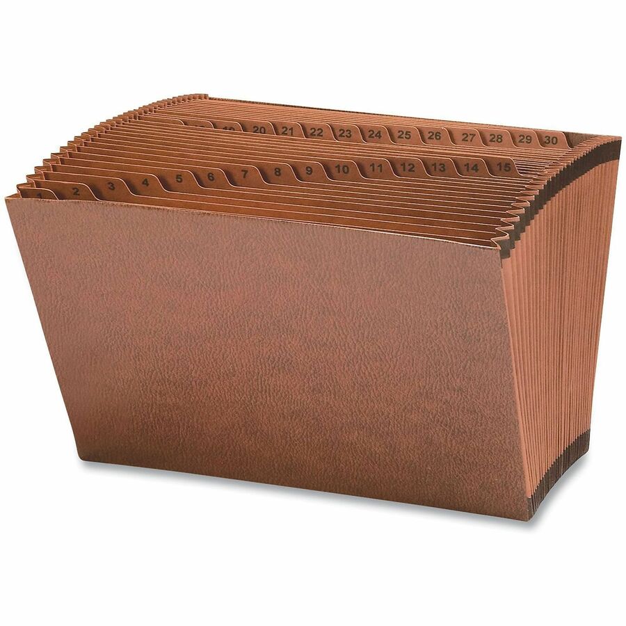 TUFF Expanding Open-Top Stadium File, 31 Sections, 1/31-Cut Tabs, Legal Size, Redrope