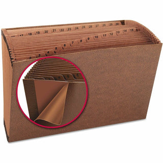 TUFF Expanding Open-Top Stadium File, 31 Sections, 1/31-Cut Tabs, Legal Size, Redrope