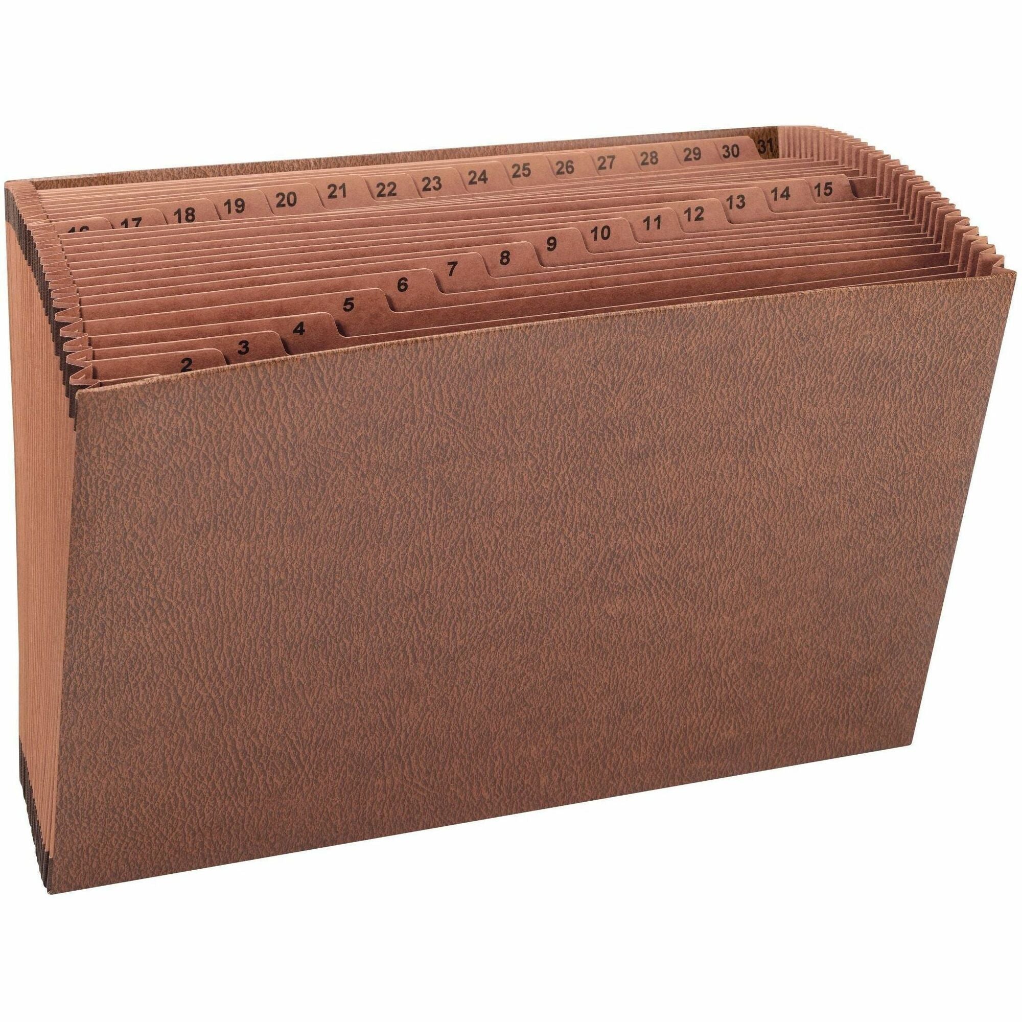 TUFF Expanding Open-Top Stadium File, 31 Sections, 1/31-Cut Tabs, Legal Size, Redrope