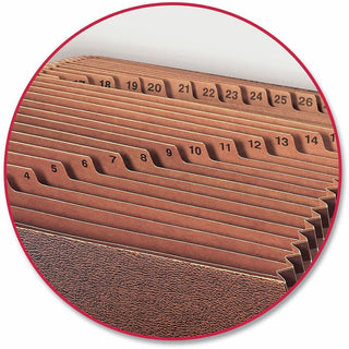 TUFF Expanding Open-Top Stadium File, 31 Sections, 1/31-Cut Tabs, Legal Size, Redrope