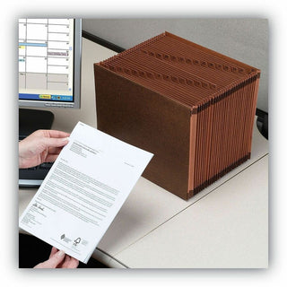 TUFF Expanding Open-Top Stadium File, 31 Sections, 1/31-Cut Tabs, Legal Size, Redrope