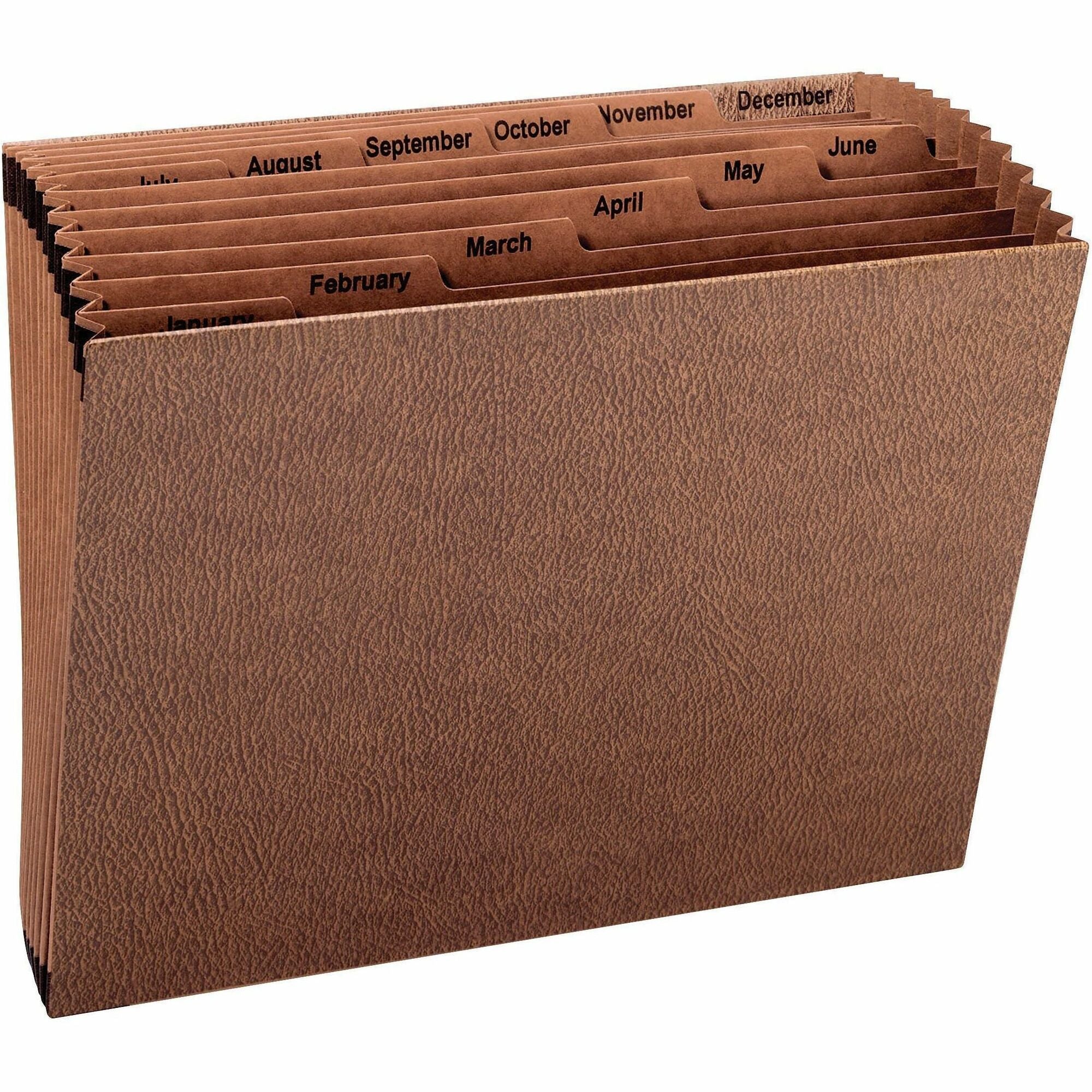 TUFF Expanding Open-Top Stadium File, 12 Sections, 1/12-Cut Tabs, Letter Size, Redrope