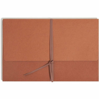 Redrope Expanding Wallets, 3.5" Expansion, 1 Section, Cloth Tie Closure, Legal Size (9.5" x 14.75"), Redrope