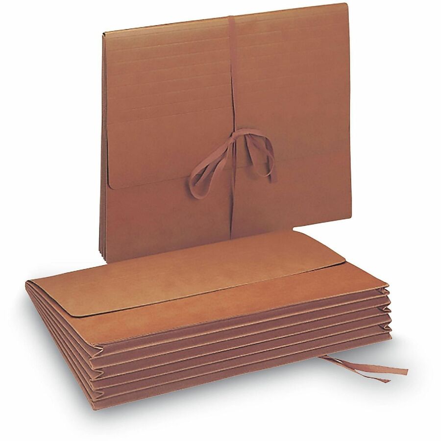 Redrope Expanding Wallets, 5.25" Expansion, 1 Section, Cloth Tie Closure, Letter Size, Redrope