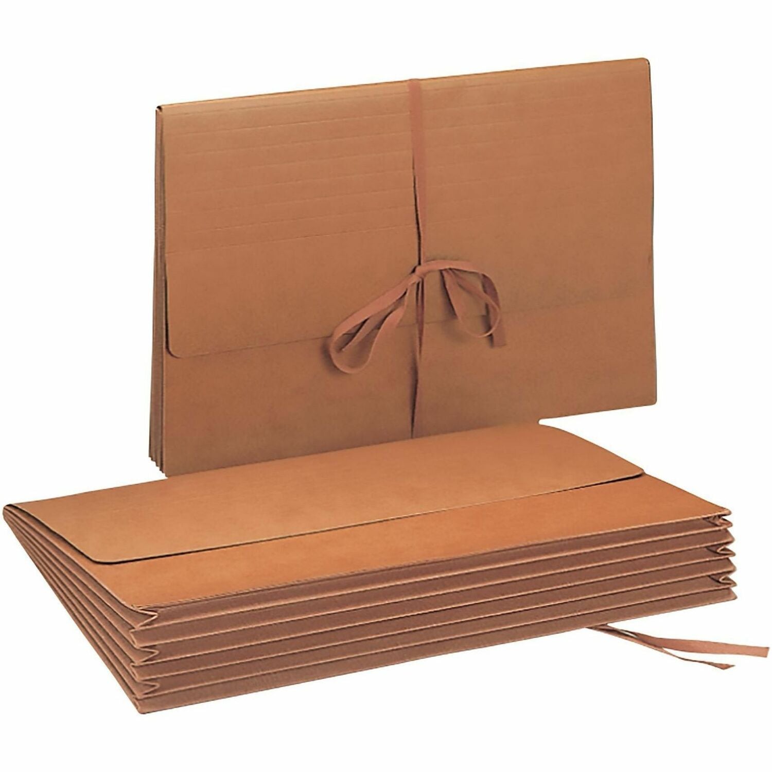 Redrope Expanding Wallets, 5.25" Expansion, 1 Section, Cloth Tie Closure, Legal Size (9.5" x 14.75"), Redrope