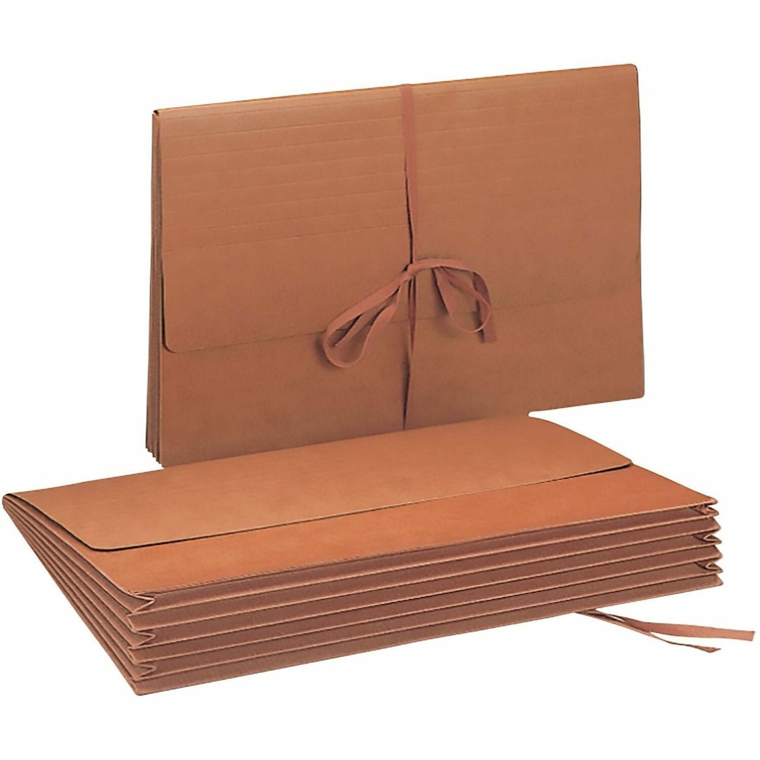 Redrope Expanding Wallets, 5.25" Expansion, 1 Section, Cloth Tie Closure, Legal Size (10" x 15"), Redrope