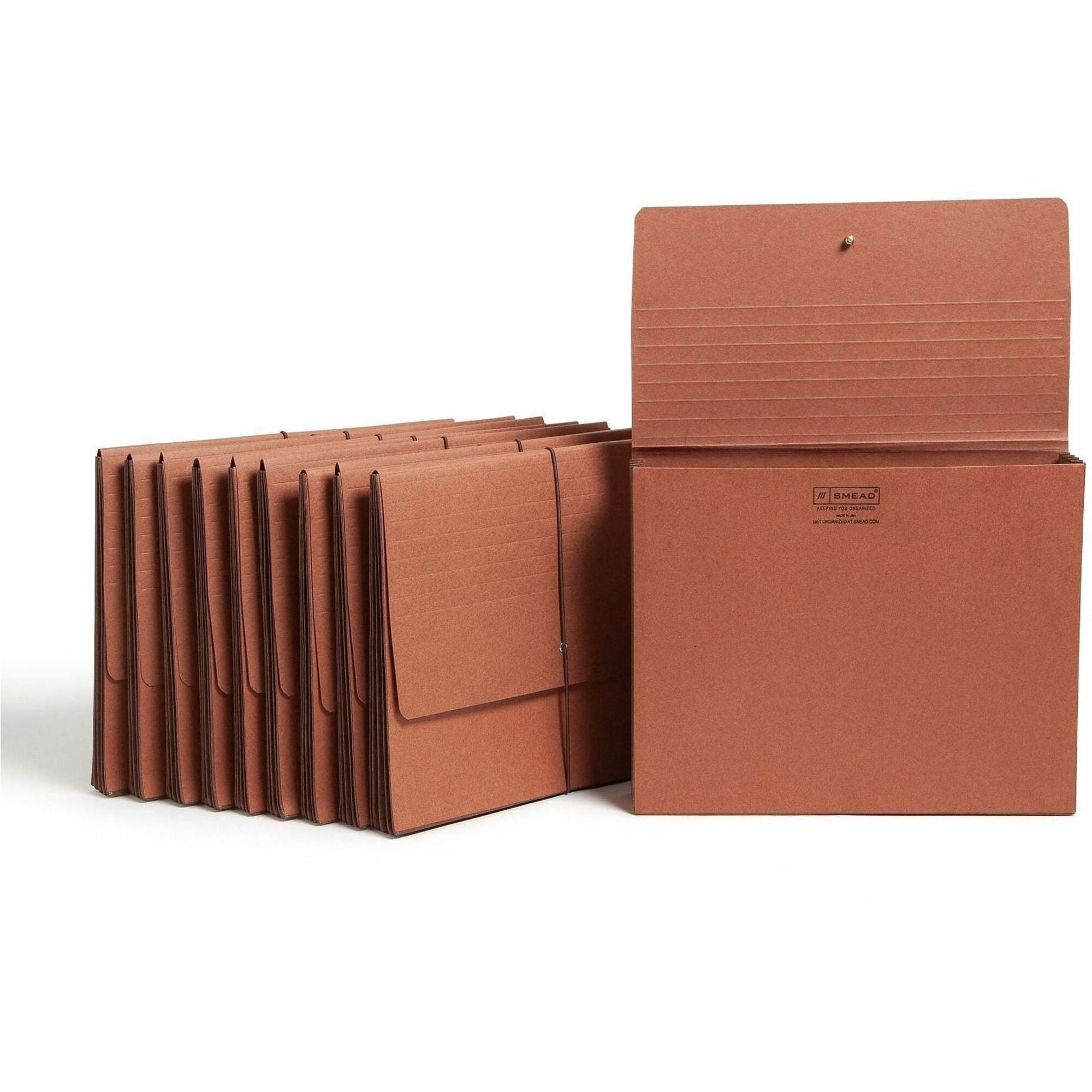 Smead Letter Recycled File Wallet - 8 1/2" x 11" - 3 1/2" Expansion - Redrope - Redrope - 30% Recycled - 10 / Box