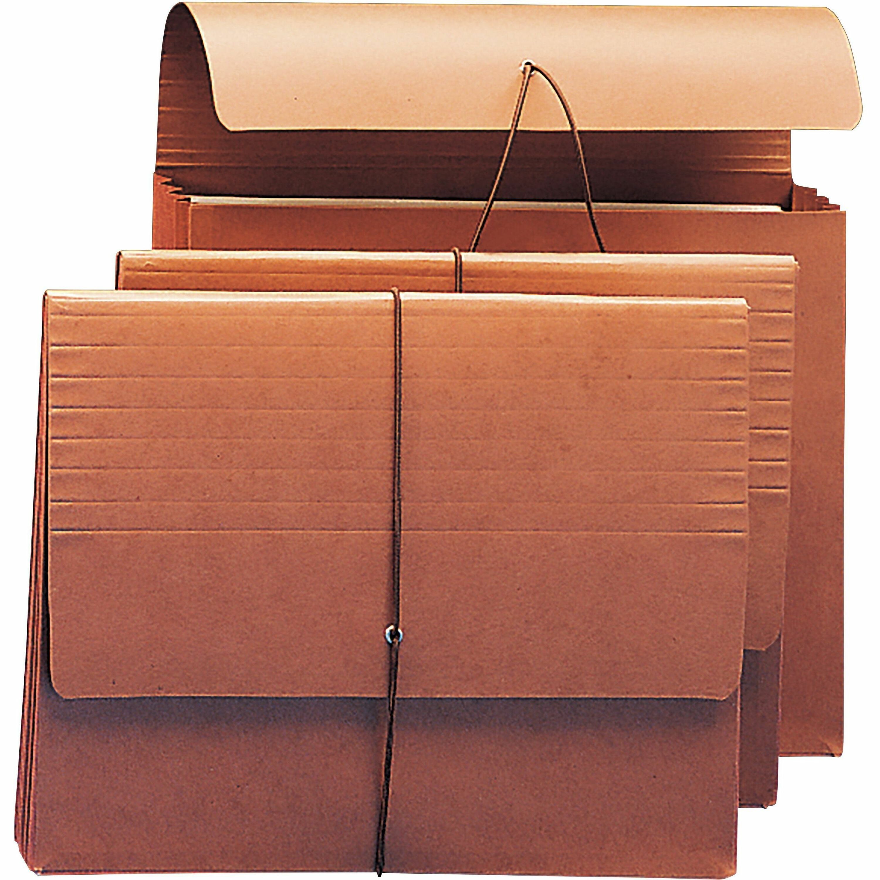 Smead Letter Recycled File Wallet - 8 1/2" x 11" - 3 1/2" Expansion - Redrope - Redrope - 30% Recycled - 10 / Box