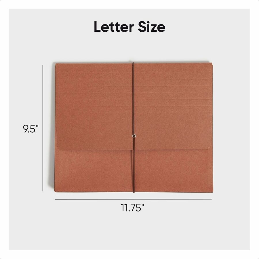 Smead Letter Recycled File Wallet - 8 1/2" x 11" - 3 1/2" Expansion - Redrope - Redrope - 30% Recycled - 10 / Box