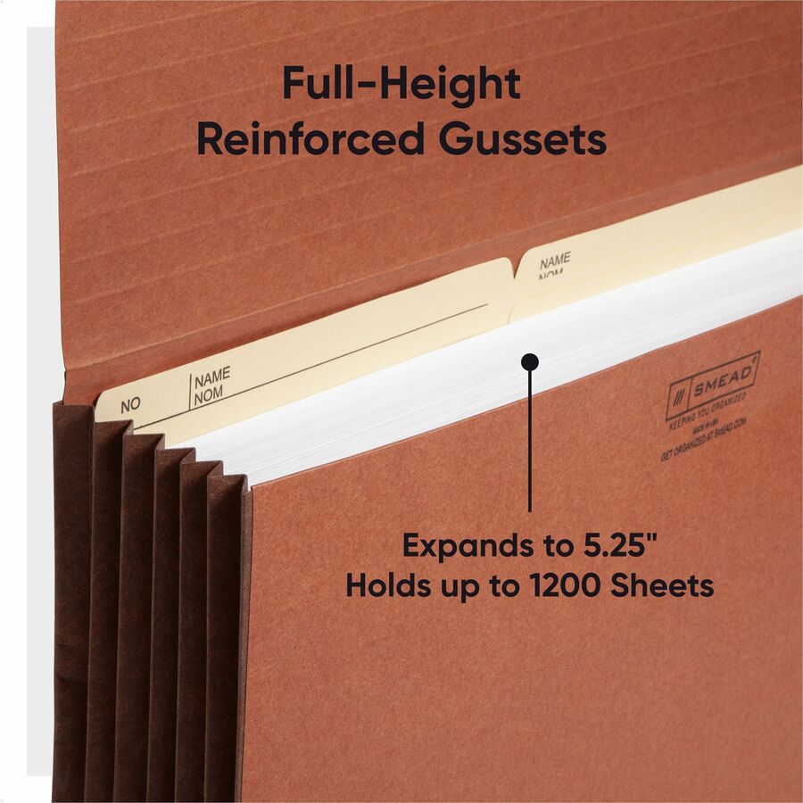 Redrope Expanding Wallet With Elastic Cord, 5.25" Expansion, 1 Section, Elastic Cord Closure, Legal Size, Redrope, 10/Box