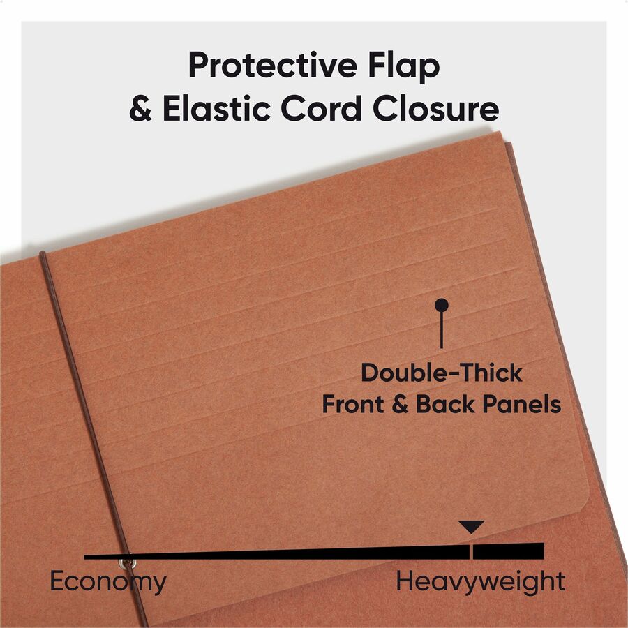 Redrope Expanding Wallet With Elastic Cord, 5.25" Expansion, 1 Section, Elastic Cord Closure, Legal Size, Redrope, 10/Box