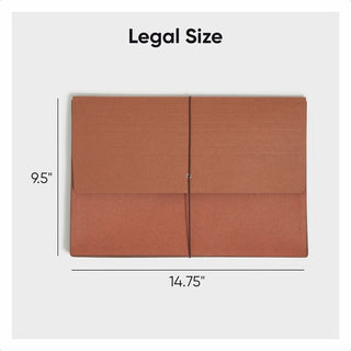 Redrope Expanding Wallet With Elastic Cord, 5.25" Expansion, 1 Section, Elastic Cord Closure, Legal Size, Redrope, 10/Box