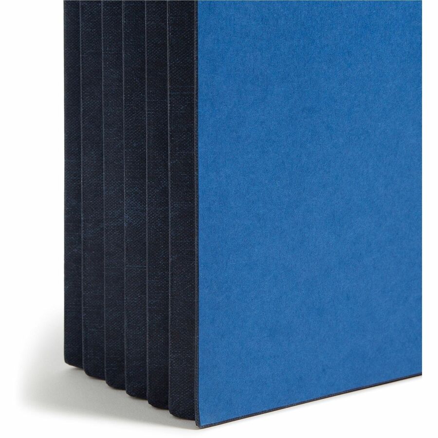 Extra-Wide Expanding Wallets with Elastic Cord, 5.25" Expansion, 1 Section, Elastic Cord Closure, Letter Size, Navy Blue