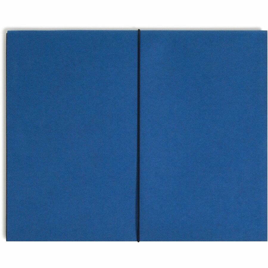 Extra-Wide Expanding Wallets with Elastic Cord, 5.25" Expansion, 1 Section, Elastic Cord Closure, Letter Size, Navy Blue
