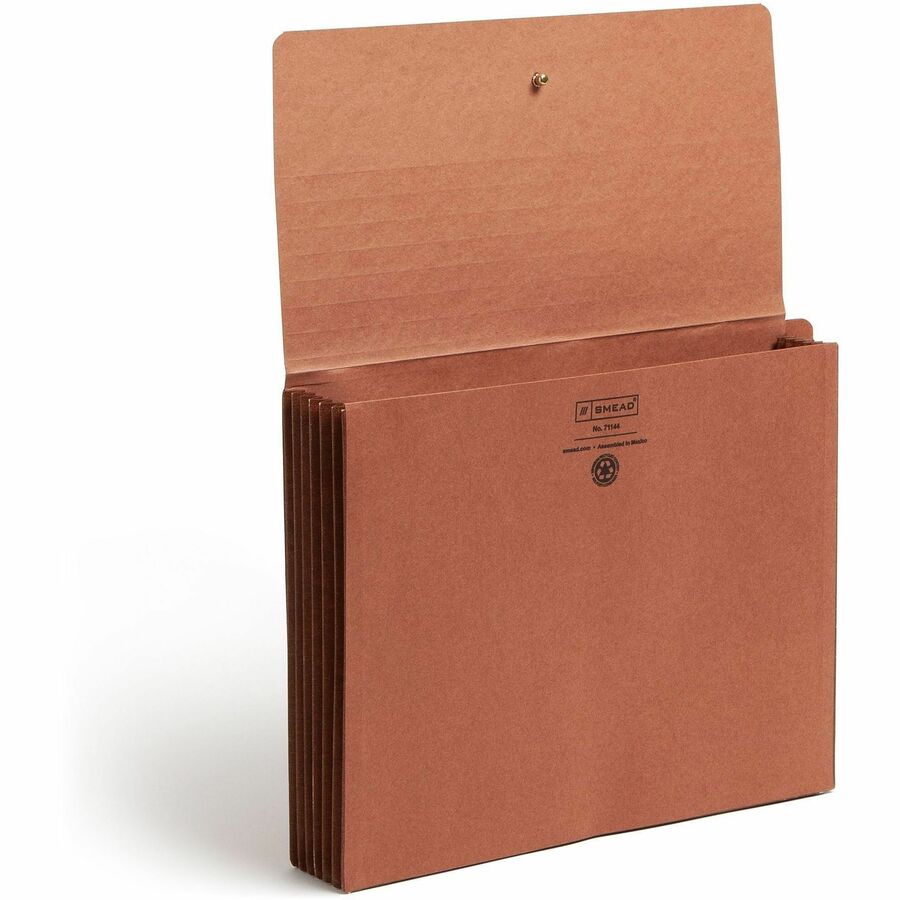 Redrope End Tab Wallets, 5.25" Expansion, 1 Section, Elastic Cord Closure, Straight Tabs, Letter Size, Redrope, 10/Box