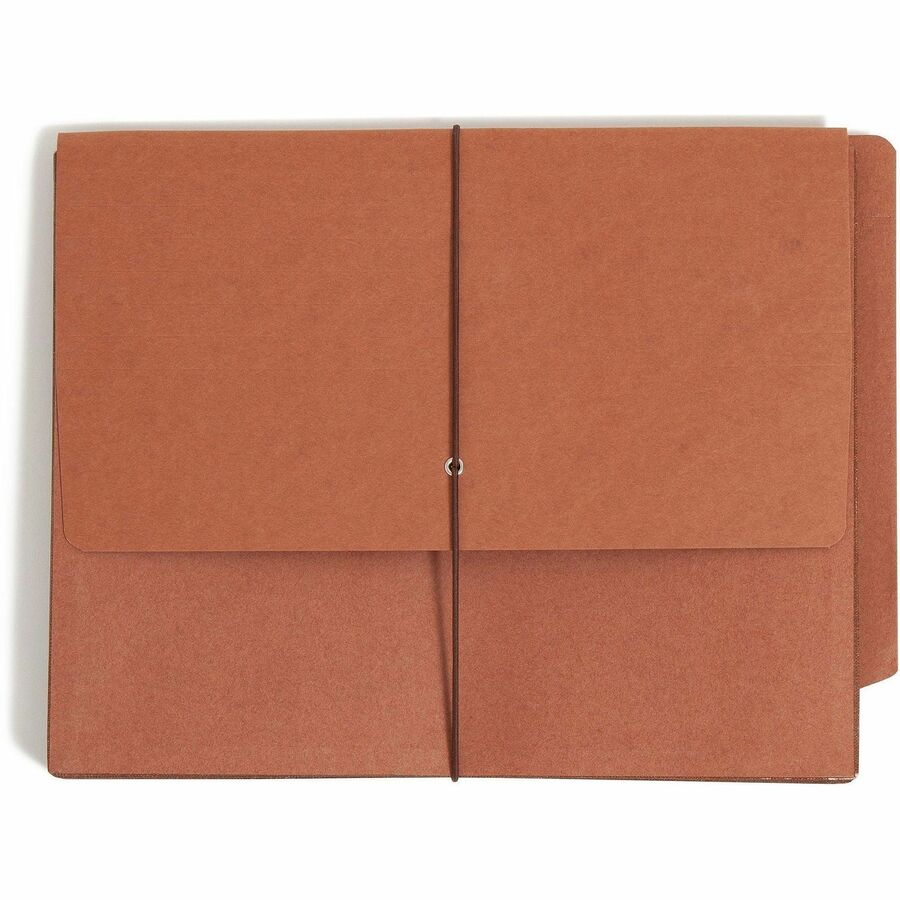 Redrope End Tab Wallets, 5.25" Expansion, 1 Section, Elastic Cord Closure, Straight Tabs, Letter Size, Redrope, 10/Box