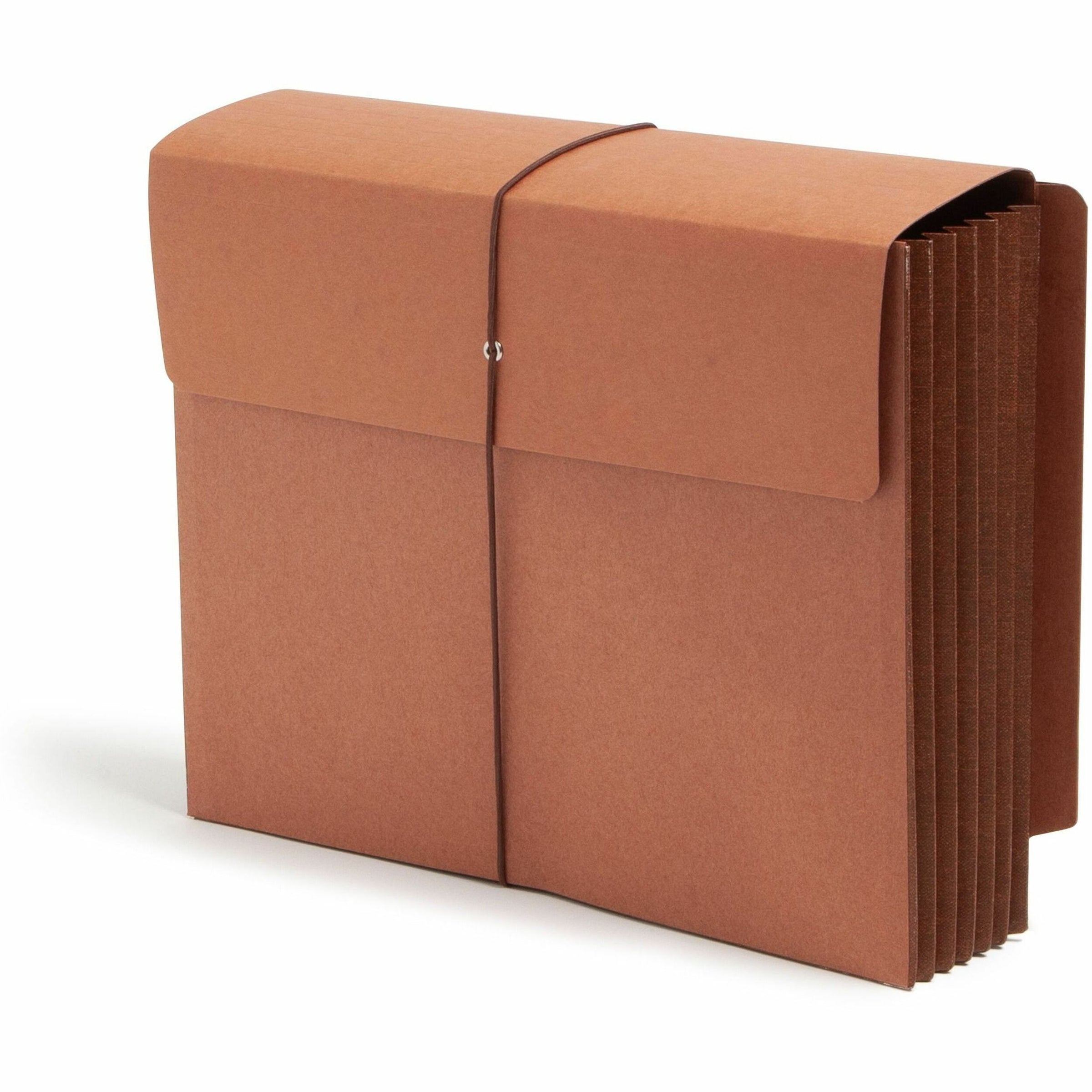 Redrope End Tab Wallets, 5.25" Expansion, 1 Section, Elastic Cord Closure, Straight Tabs, Letter Size, Redrope, 10/Box