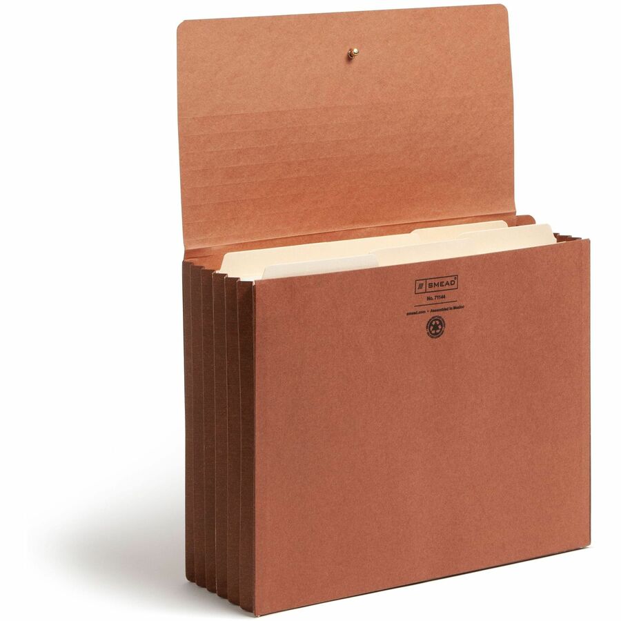 Redrope End Tab Wallets, 5.25" Expansion, 1 Section, Elastic Cord Closure, Straight Tabs, Letter Size, Redrope, 10/Box