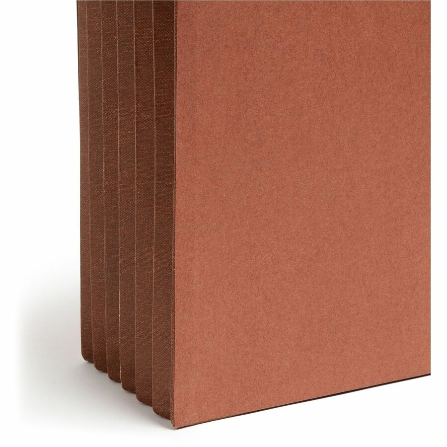 Redrope End Tab Wallets, 5.25" Expansion, 1 Section, Elastic Cord Closure, Straight Tabs, Letter Size, Redrope, 10/Box