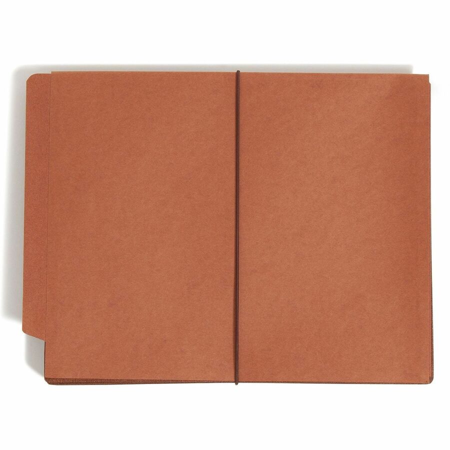 Redrope End Tab Wallets, 5.25" Expansion, 1 Section, Elastic Cord Closure, Straight Tabs, Letter Size, Redrope, 10/Box